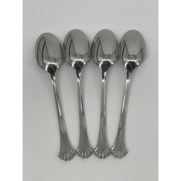 International Silver Tiara Stainless 18/8 Korea Glossy Dinner Spoons Set Of 4 - Picture 4 of 5